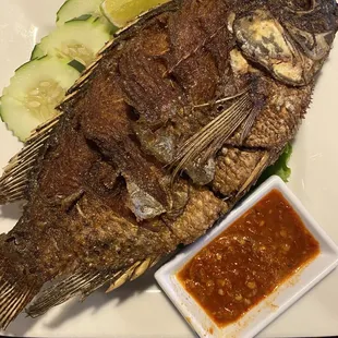 Crispy fried tilapia