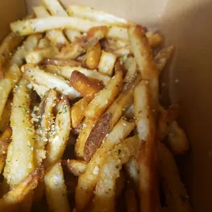 Garlic Parmesan Fries. Crispy but soft inside.