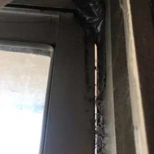 Sliding glass door detached