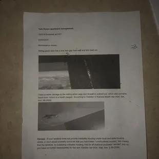 My work notice to fix it
