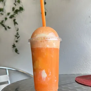 A float with Orange Crush soda and Vanilla ice cream!