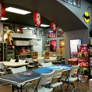 One section of tables and such