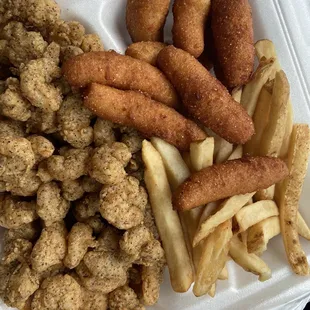 Shrimp &amp; hush puppies