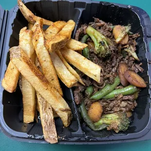Beef Stir Fry with French Fresh cut fries