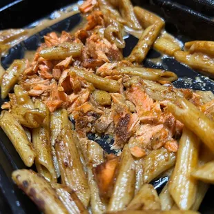 That was left of the salmon rasta pasta