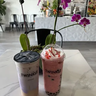 2. Taro Cloud Milk Tea, Strawberry Smoothie