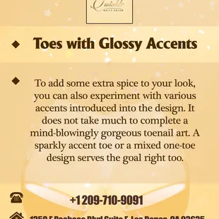 Toes with Glossy Accents