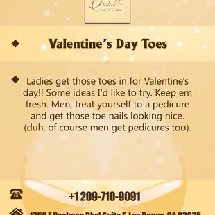 Ladies get those toes in for Valentine's day!! Some ideas I'd like to try. Keep em fresh.