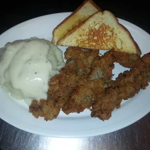 Homemade Steak fingers with real mashed potatoes !