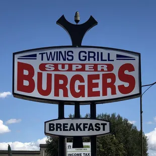 a sign for a burger restaurant