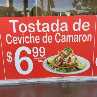 Tostadas de ceviche y camarón