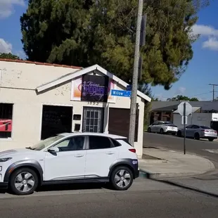a car parked outside