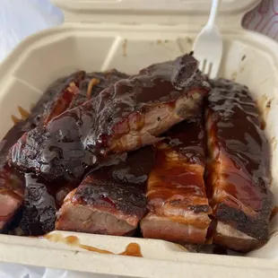 1/2 Slab a la Carte  Ribs were delicious. Falling off the bone, would recommend 9/10