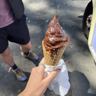 chocolate dipped soft serve with sea salt