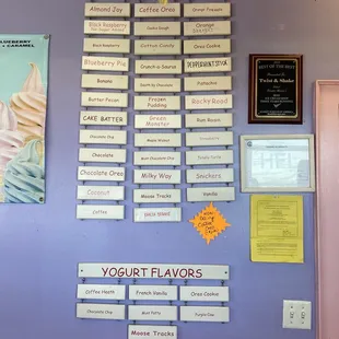 Ice cream Menu