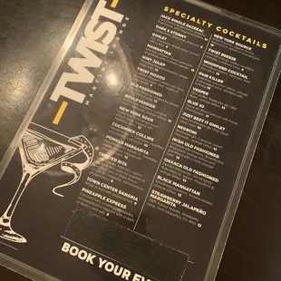 Drink menu