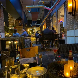 The outside seating