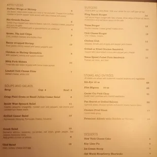 2016 dinner menu.