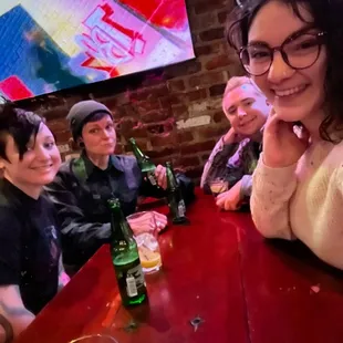 Hanging at a high top! Get there before 9 pm for a seat.