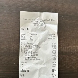 $100 for breakfast? 4 people.