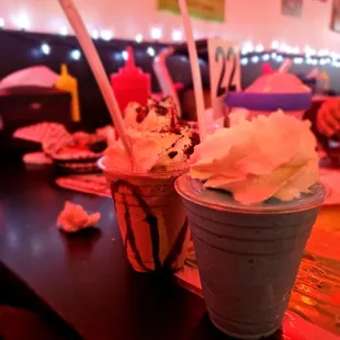 Oreo shake and blue shake