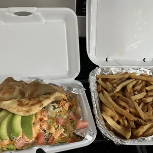 Naan Baja Fish and large fries