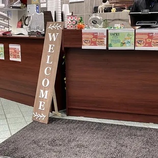 menu and counter