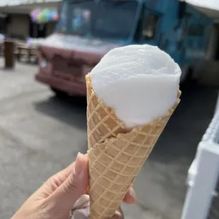 Lemon Sorbet in Waffle Cone
