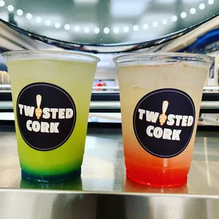 two drinks on a counter