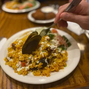 Seafood paella