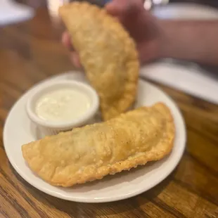 Empanadas de Carne with garlic aioli