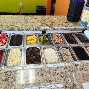 a variety of frozen yogurts