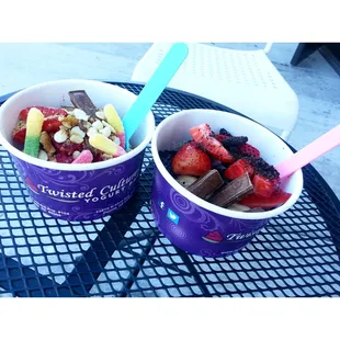 Enjoying some frozen yogurt