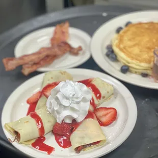 Nutella and strawberry crepes, my daughter&apos;s favorite!