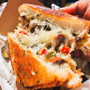 Halal Philly Grilled Cheesesteak