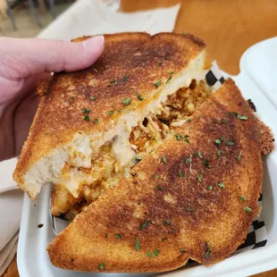 Buffalo chicken grilled cheese