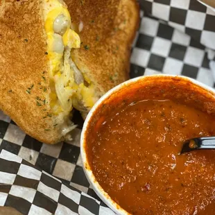 The TGC Classic and Tomato Basil Soup