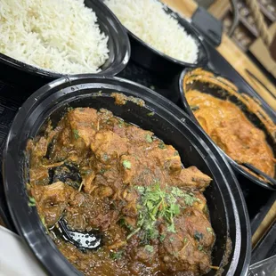 Curry chicken, Chicken Tikka Masala, rice