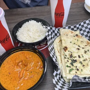 Chicken Tikka Masala Garlic Naan Bread Rice