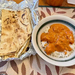 Butter Chicken, Garlic Naan Bread