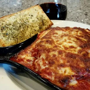 NEW. King Cut Lasagna with Garlic Bread.