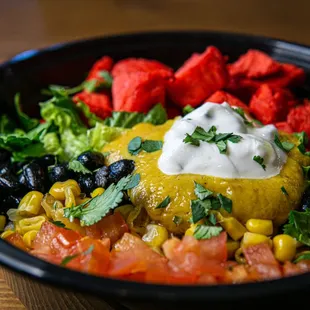 Chicken bowl on our food truck menu
