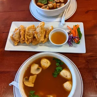 Tom Yum and Fried Tofu dumplings