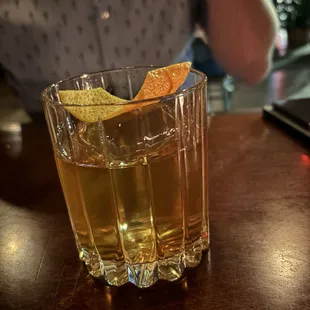 Enjoying an old fashioned!