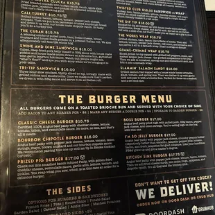 Burgers and sandwiches