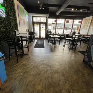 the inside of a restaurant