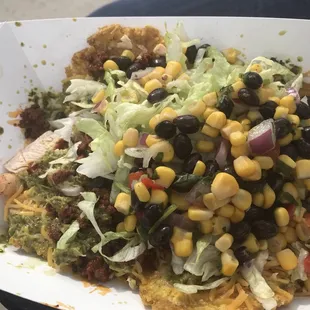 Tostones with fresh salsa and lettuce toppings $9.00