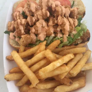 Gator po-boy with fries