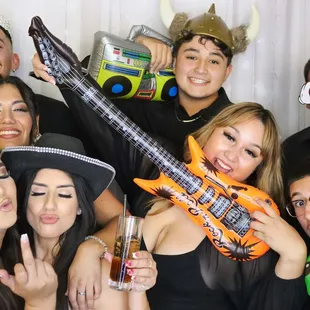 Wedding guests celebrating and having fun!