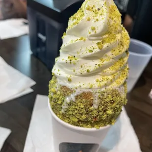 Pistachio twisted roll.